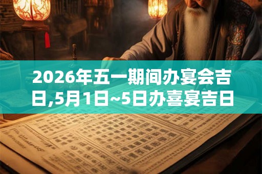 2026年五一期间办宴会吉日,5月1日~5日办喜宴吉日