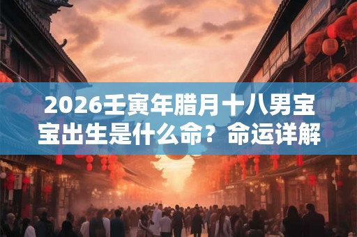 2026壬寅年腊月十八男宝宝出生是什么命？命运详解