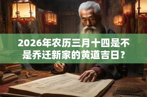 2026年农历三月十四是不是乔迁新家的黄道吉日？