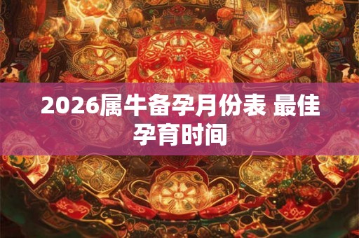 2026属牛备孕月份表 最佳孕育时间