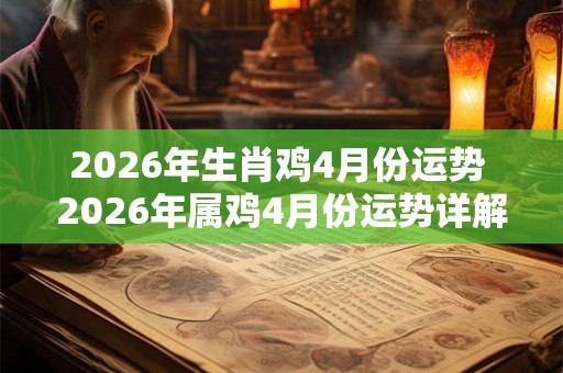 2026年生肖鸡4月份运势 2026年属鸡4月份运势详解 2026年生肖鸡4月份运势 2026年属鸡4月份运势详解