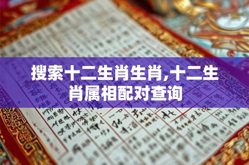 搜索十二生肖生肖,十二生肖属相配对查询