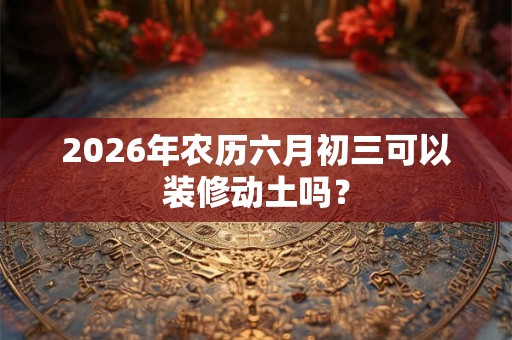 2026年农历六月初三可以装修动土吗？