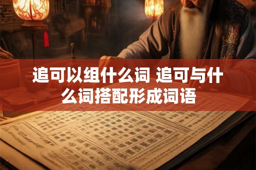 追可以组什么词 追可与什么词搭配形成词语