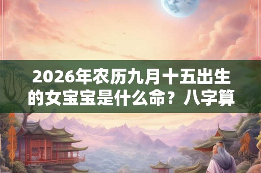 2026年农历九月十五出生的女宝宝是什么命？八字算命