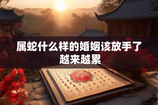 属蛇什么样的婚姻该放手了 越来越累