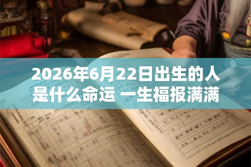 2026年6月22日出生的人是什么命运 一生福报满满