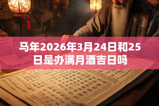 马年2026年3月24日和25日是办满月酒吉日吗