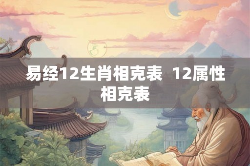 易经12生肖相克表  12属性相克表