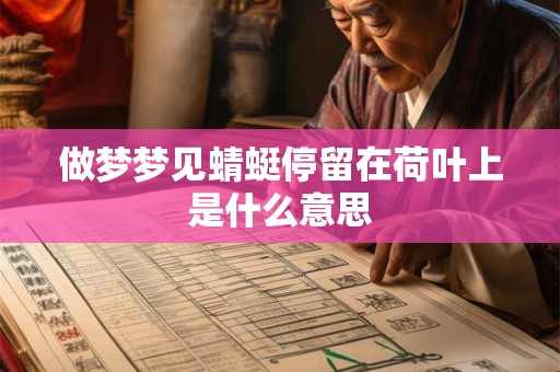做梦梦见蜻蜓停留在荷叶上是什么意思