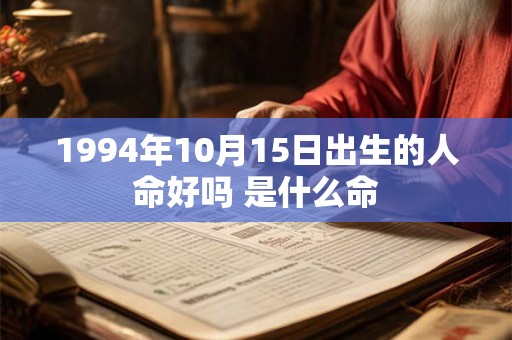 1994年10月15日出生的人命好吗 是什么命 1994年10月15日出生的人命好吗 是什么命