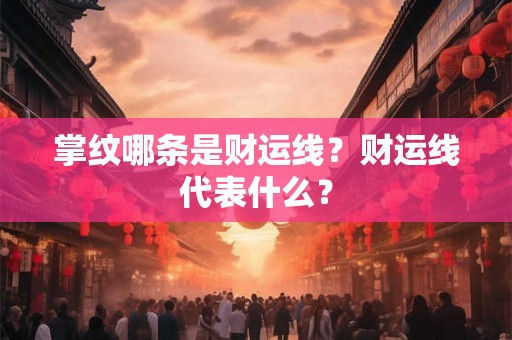 掌纹哪条是财运线？财运线代表什么？