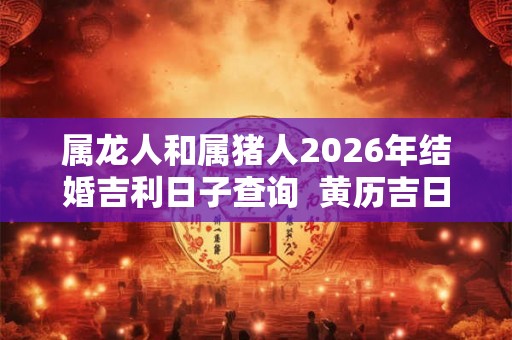 属龙人和属猪人2026年结婚吉利日子查询  黄历吉日