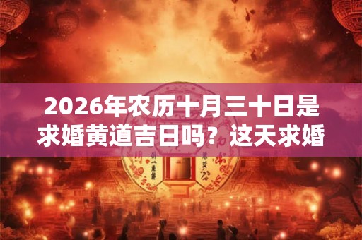 2026年农历十月三十日是求婚黄道吉日吗？这天求婚好不好？