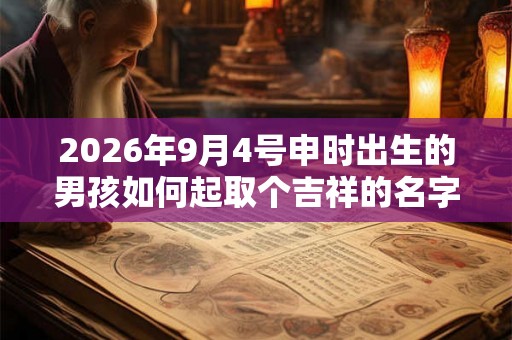 2026年9月4号申时出生的男孩如何起取个吉祥的名字和五行属性