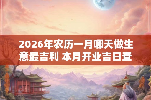 2026年农历一月哪天做生意最吉利 本月开业吉日查询