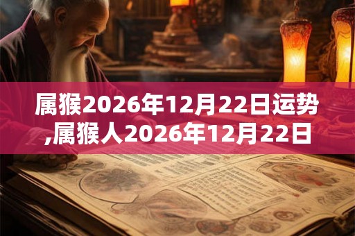属猴2026年12月22日运势,属猴人2026年12月22日财运,生肖猴2026年12月22日运势