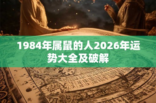 1984年属鼠的人2026年运势大全及破解