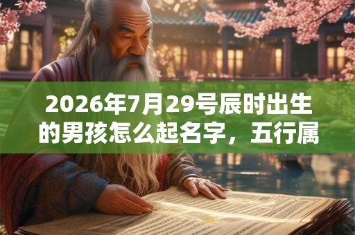 2026年7月29号辰时出生的男孩怎么起名字，五行属什么