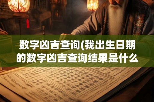 数字凶吉查询(我出生日期的数字凶吉查询结果是什么)