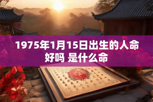 1975年1月15日出生的人命好吗 是什么命