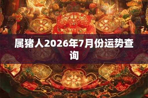 属猪人2026年7月份运势查询 属猪人2026年7月份运势查询
