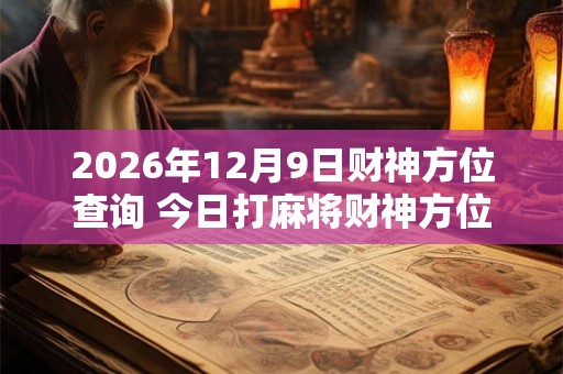 2026年12月9日财神方位查询 今日打麻将财神方位一览表