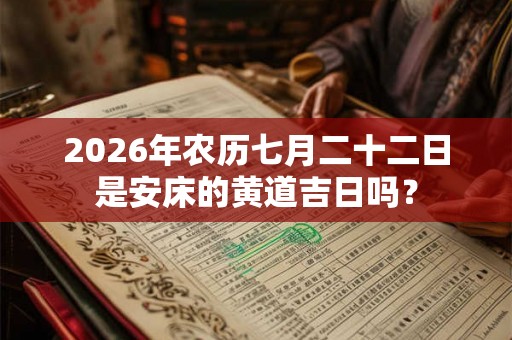 2026年农历七月二十二日是安床的黄道吉日吗？