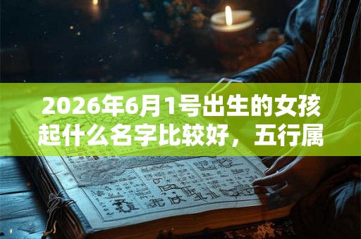 2026年6月1号出生的女孩起什么名字比较好，五行属什么