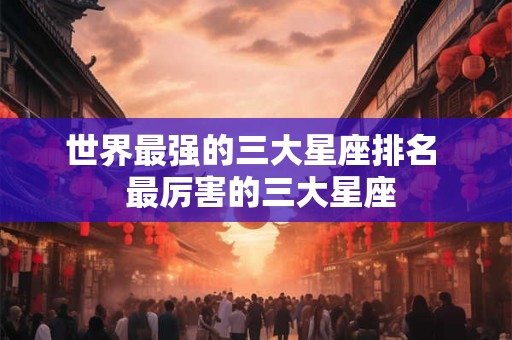 世界最强的三大星座排名  最厉害的三大星座