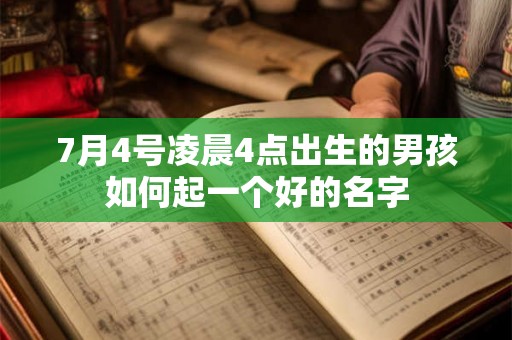 7月4号凌晨4点出生的男孩如何起一个好的名字