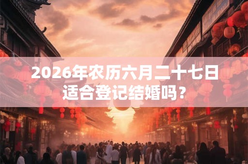 2026年农历六月二十七日适合登记结婚吗？