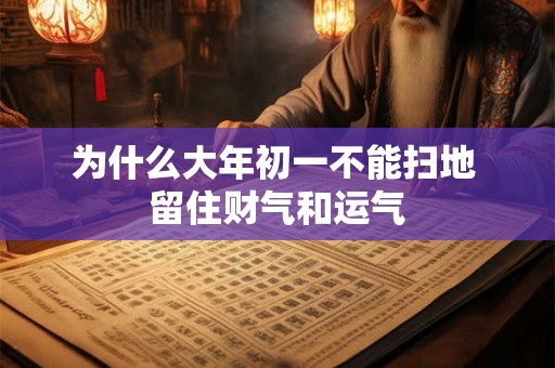 为什么大年初一不能扫地 留住财气和运气
