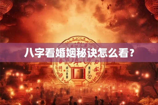 八字看婚姻秘诀怎么看? 八字看婚姻秘诀怎么看?