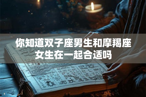 你知道双子座男生和摩羯座女生在一起合适吗