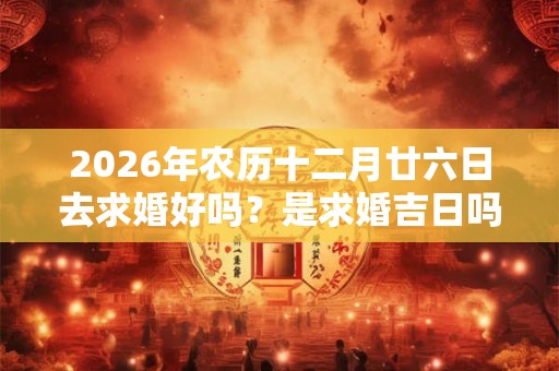 2026年农历十二月廿六日去求婚好吗？是求婚吉日吗