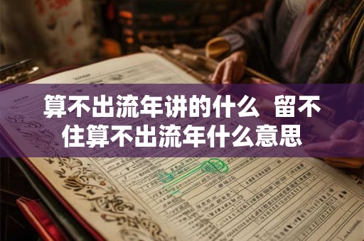 算不出流年讲的什么  留不住算不出流年什么意思