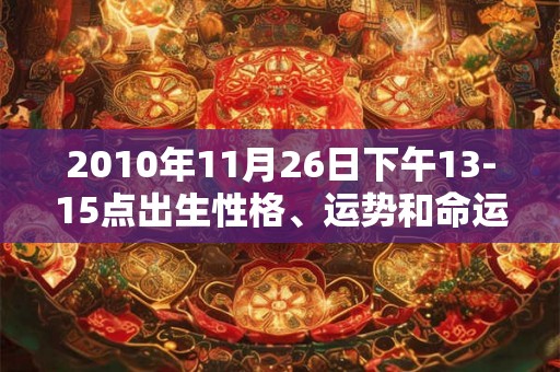 2010年11月26日下午13-15点出生性格、运势和命运