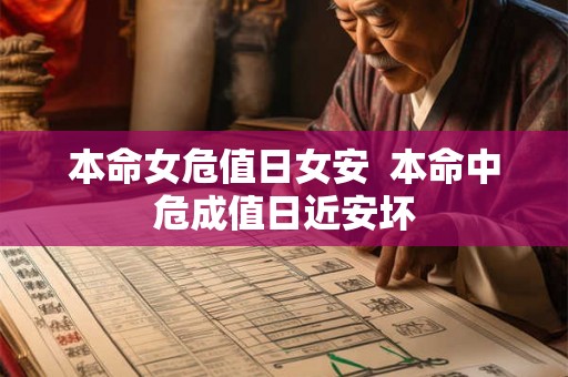 本命女危值日女安  本命中危成值日近安坏