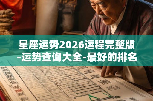 星座运势2026运程完整版-运势查询大全-最好的排名