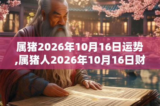 属猪2026年10月16日运势,属猪人2026年10月16日财运,生肖猪2026年10月16日运势 属猪2026年10月16日运势,属猪人2026年10月16日财运,生肖猪2026年10月16日运势
