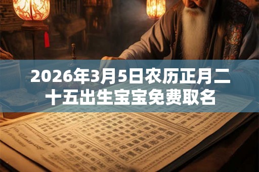 2026年3月5日农历正月二十五出生宝宝免费取名