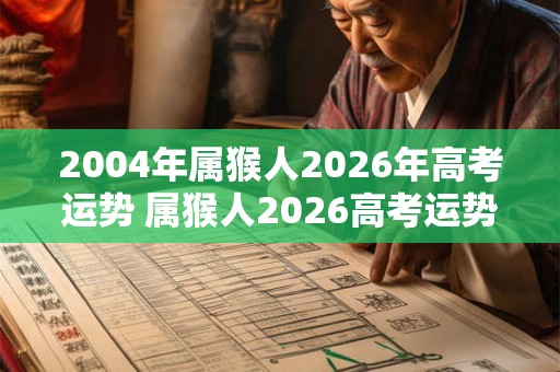 2004年属猴人2026年高考运势 属猴人2026高考运势如何