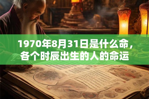1970年8月31日是什么命，各个时辰出生的人的命运