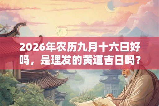 2026年农历九月十六日好吗，是理发的黄道吉日吗？