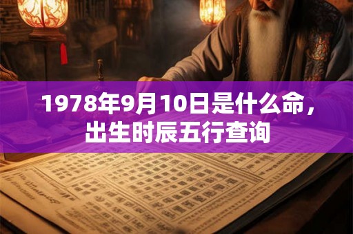 1978年9月10日是什么命，出生时辰五行查询