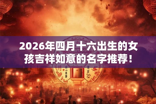 2026年四月十六出生的女孩吉祥如意的名字推荐! 2026年四月十六出生的女孩吉祥如意的名字推荐!