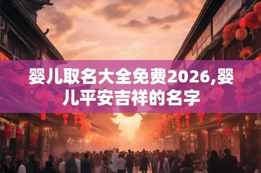 婴儿取名大全免费2026,婴儿平安吉祥的名字