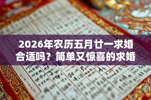 2026年农历五月廿一求婚合适吗？简单又惊喜的求婚套路