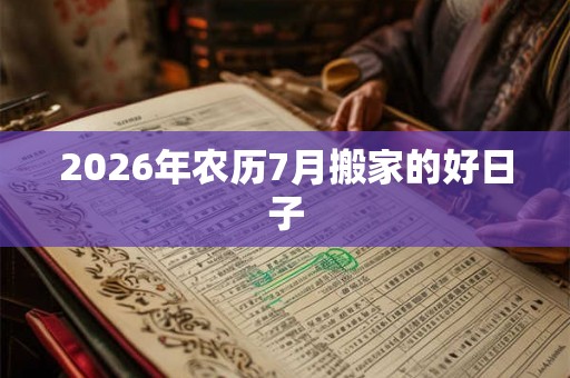 2026年农历7月搬家的好日子